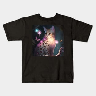 Magical Silver Bengal Cat Kids T-Shirt